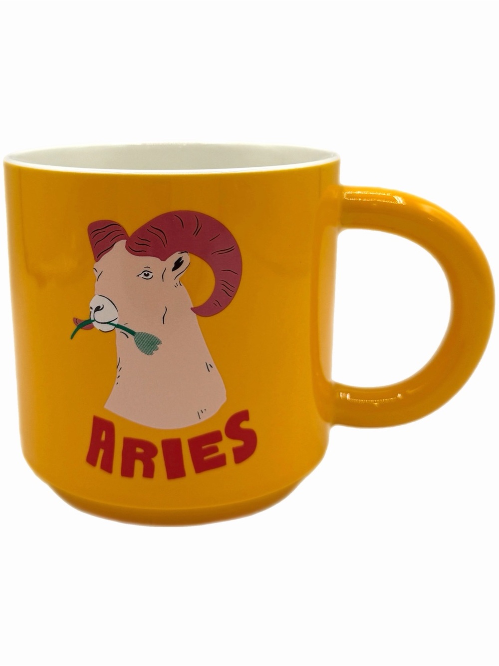 Room Essentials Mustard Yellow Zodiac Aries 15oz Coffee Mug – Ram Illustration